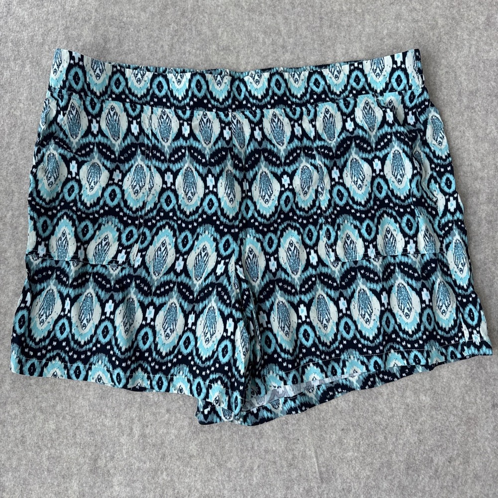 WildFox Pull On Shorts Womens XXL Blue Paisley Print 5" Inseam